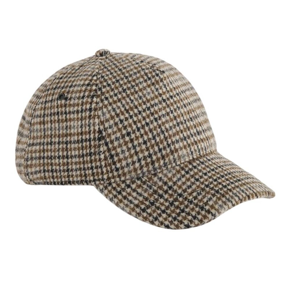 Beechfield Checked Wool Blend Cap / Tan